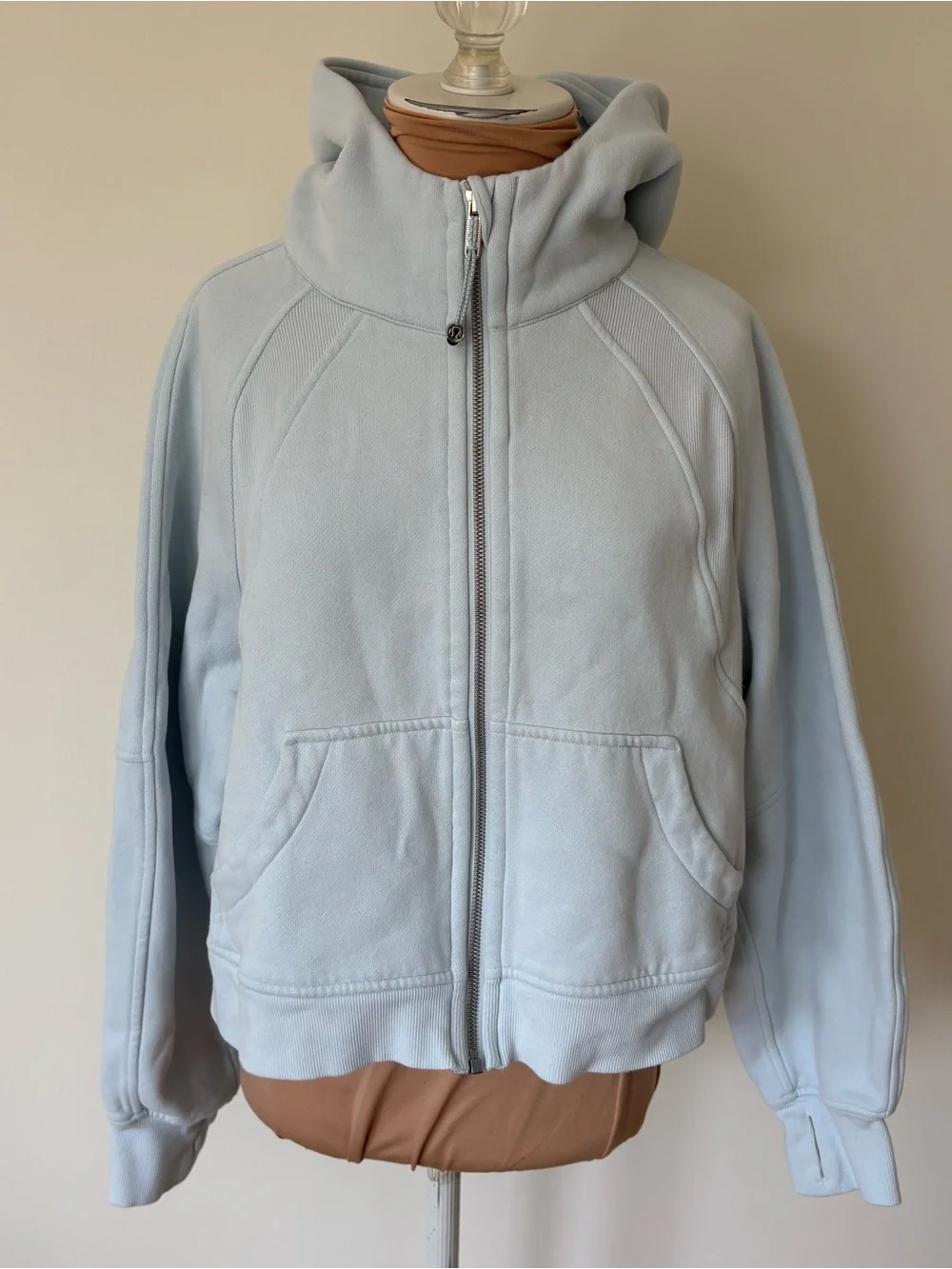 Lululemon Scuba Oversized Full Zip Powder Blue Hoodie Sweatshirt EUC Size XS/S